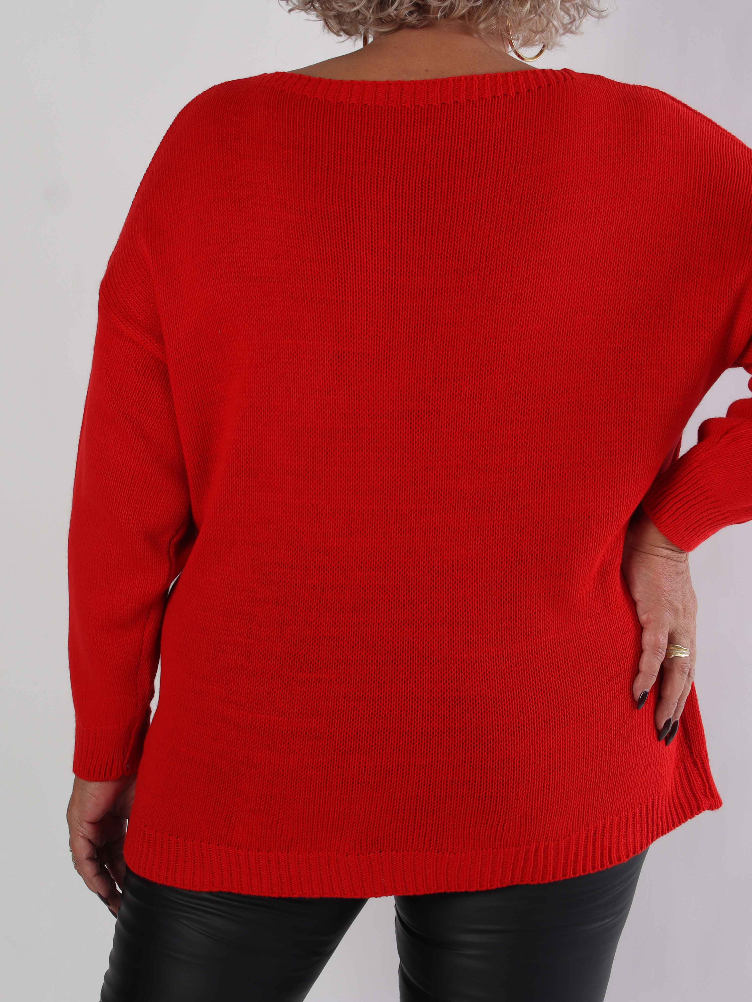 Merry - Plus size julstickade plagg med guldbokstäver